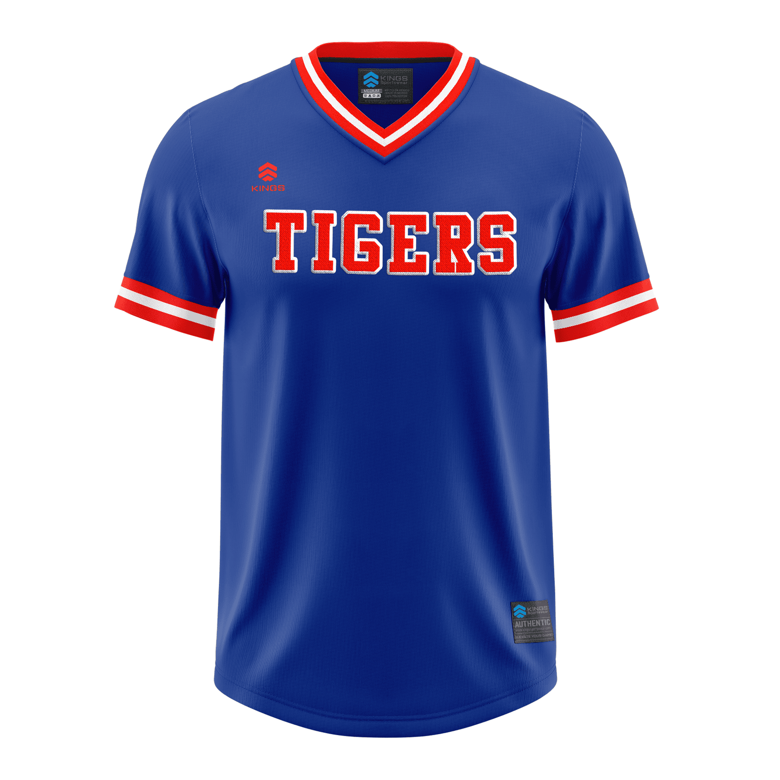Baseball Jersey V-neck Royal Scarlet