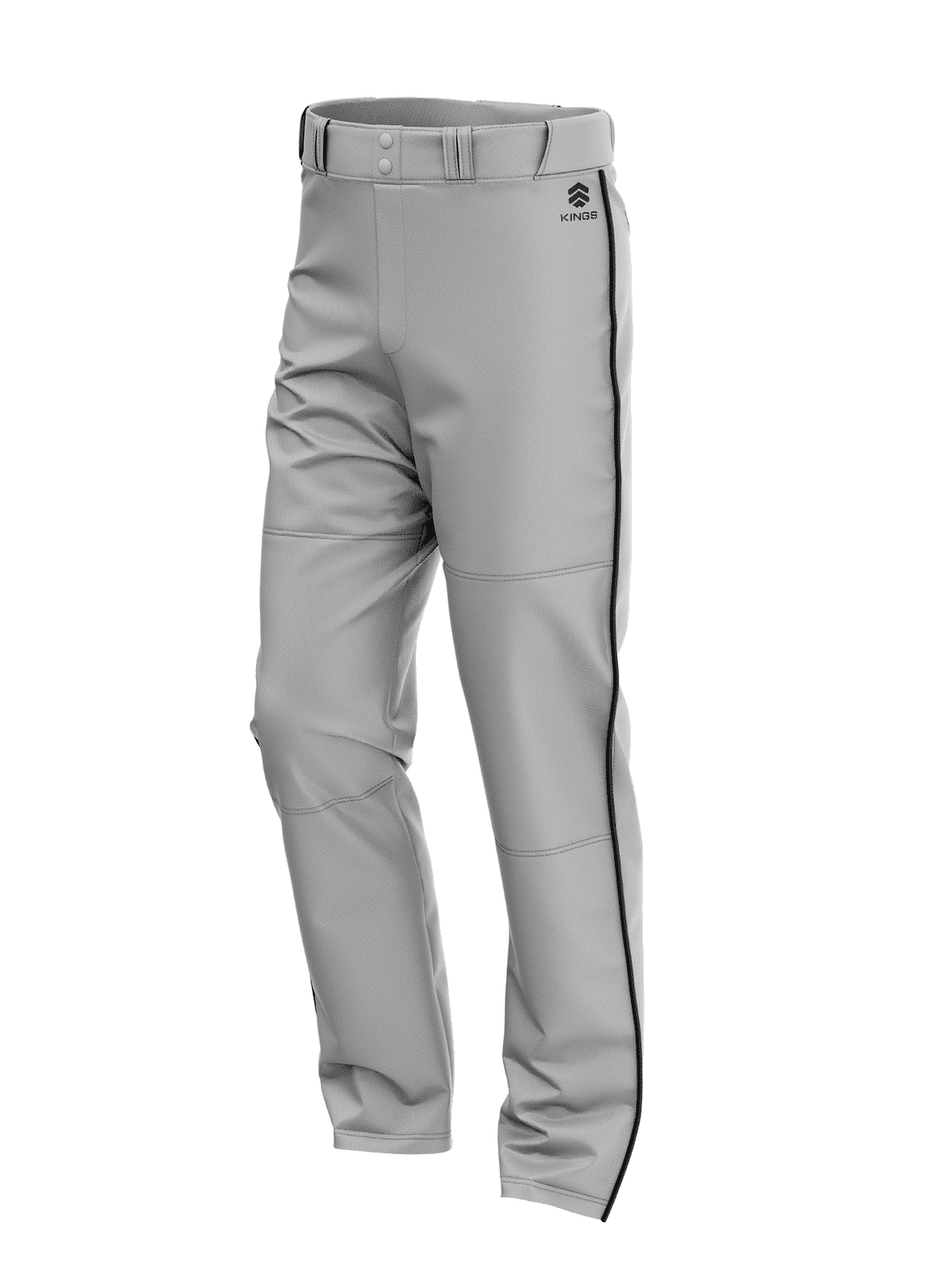 Grey Baseball pant with black pipping